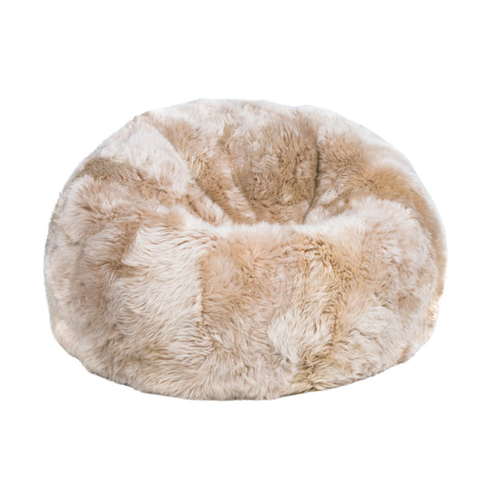 New Zealand long wool sheepskin bean bag in nappa