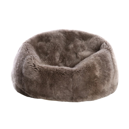 New Zealand long wool sheepskin bean bag in Vole