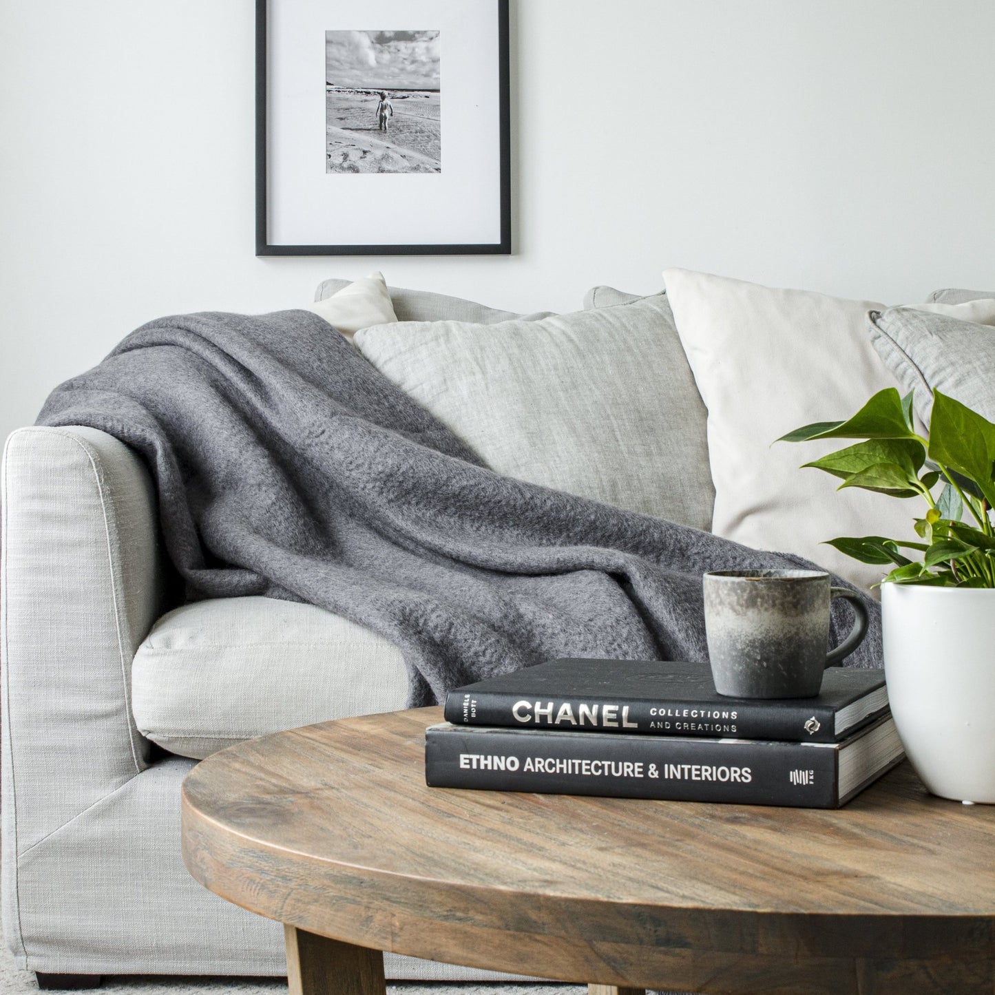 Soft Mohair luxury throws from Glamorous Goat. Mohair throw in Charcoal available at My Sanctuary