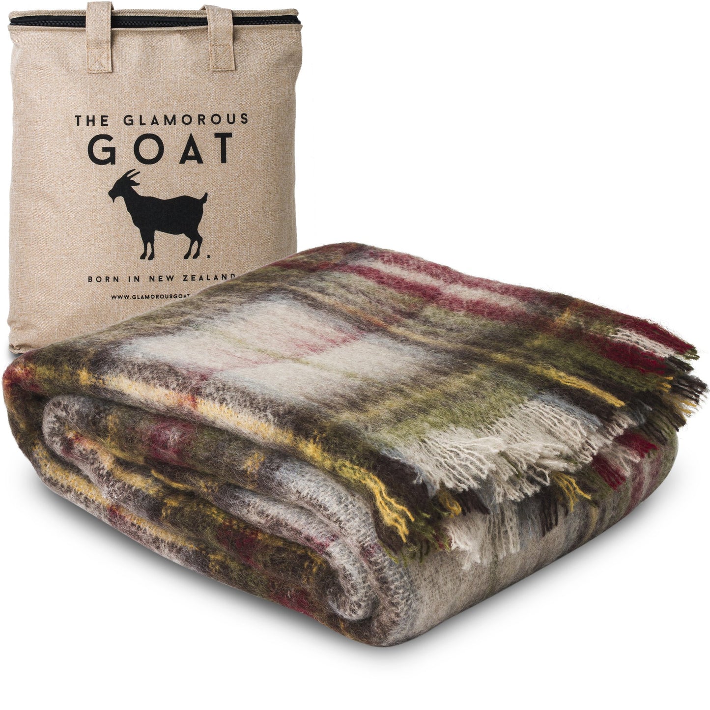 Soft Mohair luxury throws from Glamorous Goat. Mohair throw in Hawea Heather available at My Sanctuary