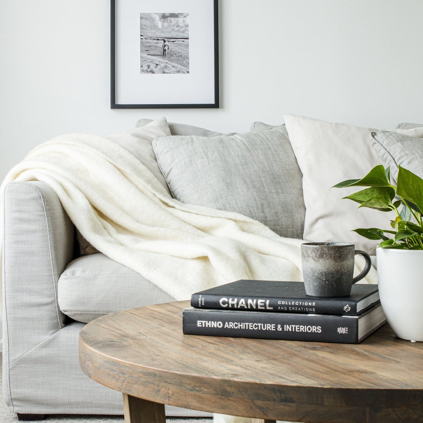 Soft Mohair luxury throws from Glamorous Goat. Mohair throw in Ivory white available at My Sanctuary