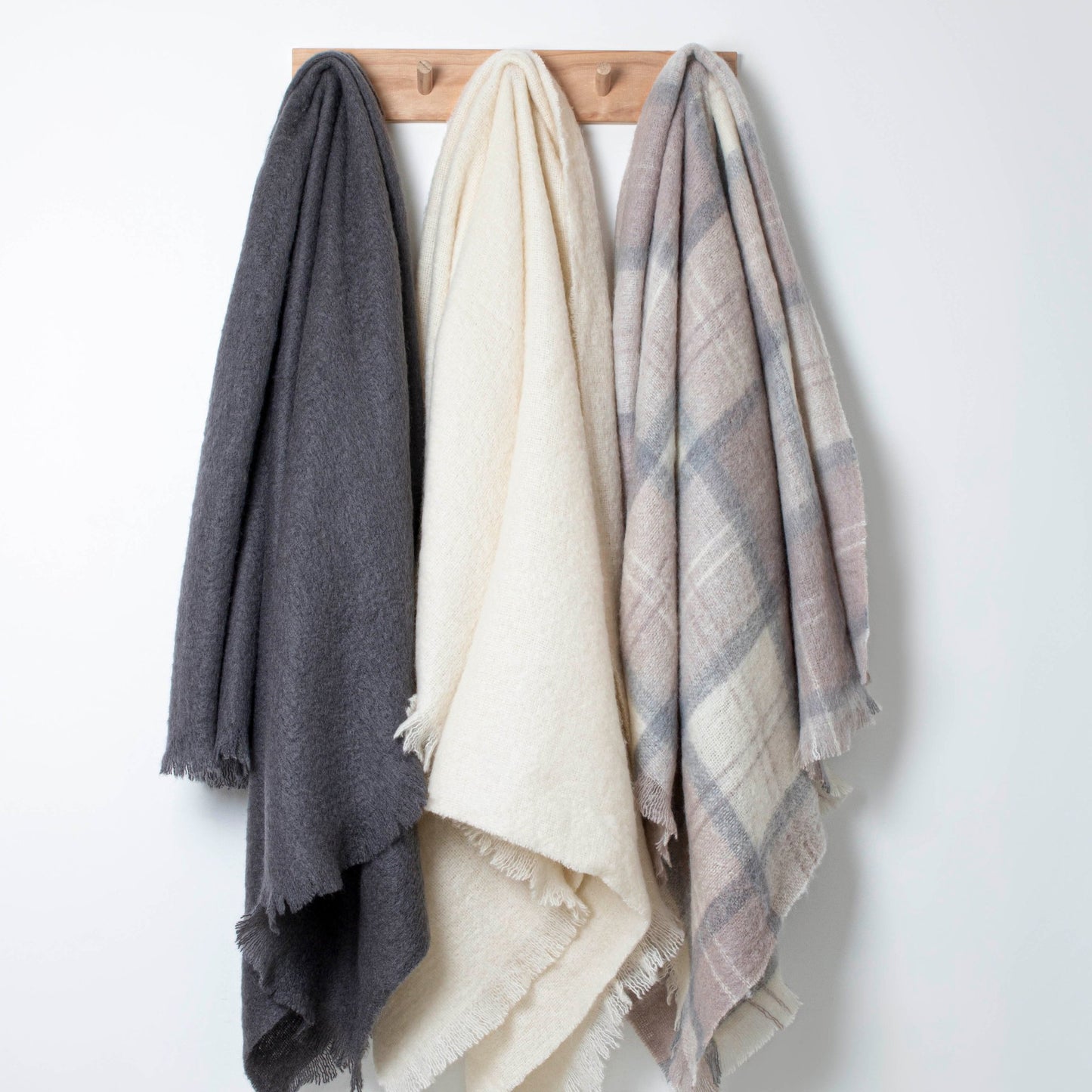 Soft Mohair luxury throws from Glamorous Goat. Mohair throw in Ivory white available at My Sanctuary