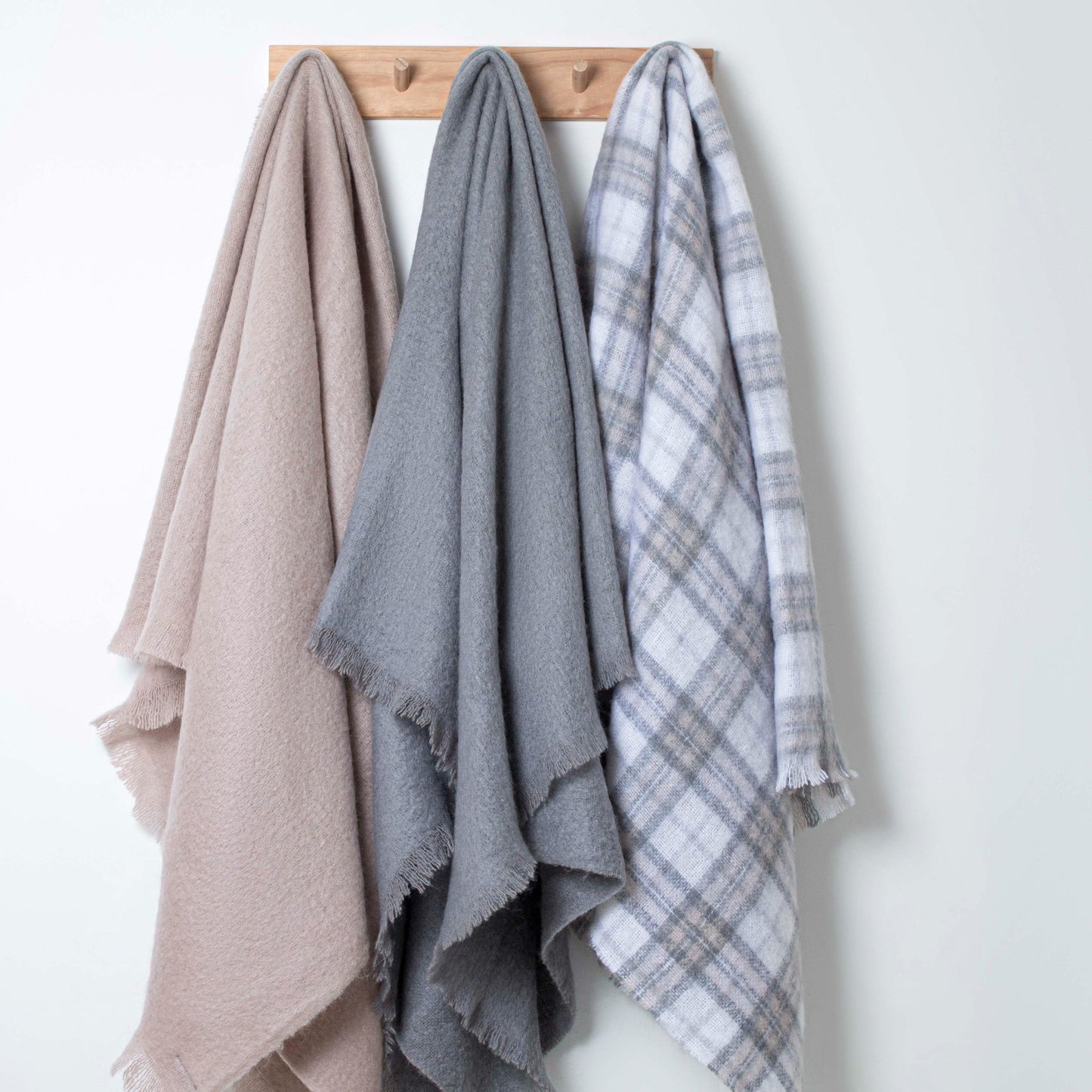 Luxury pure mohair throw in platinum grey. Mohair NZ available at My Sanctuary
