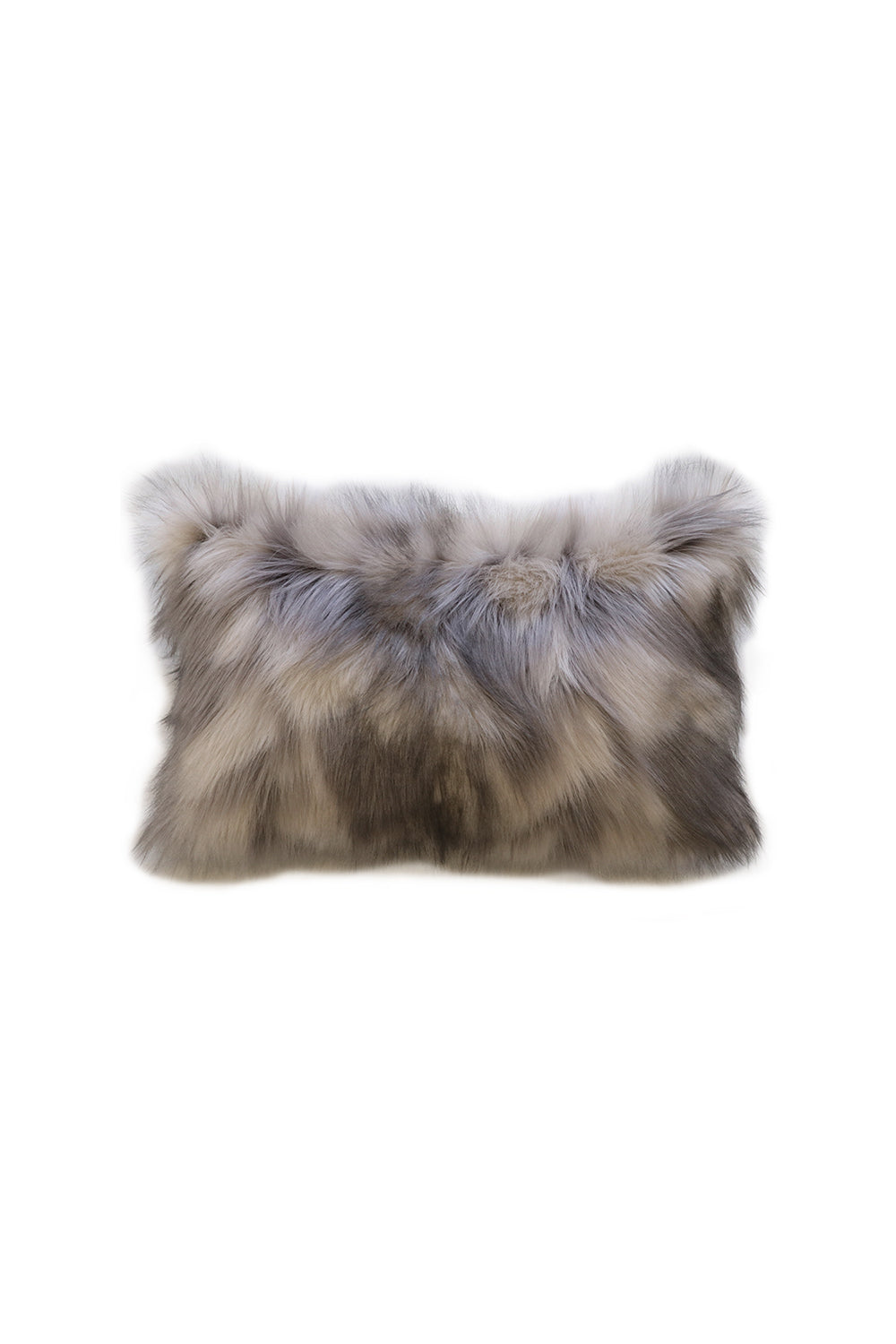 Imitation faux fur cushion in Mountain Hare