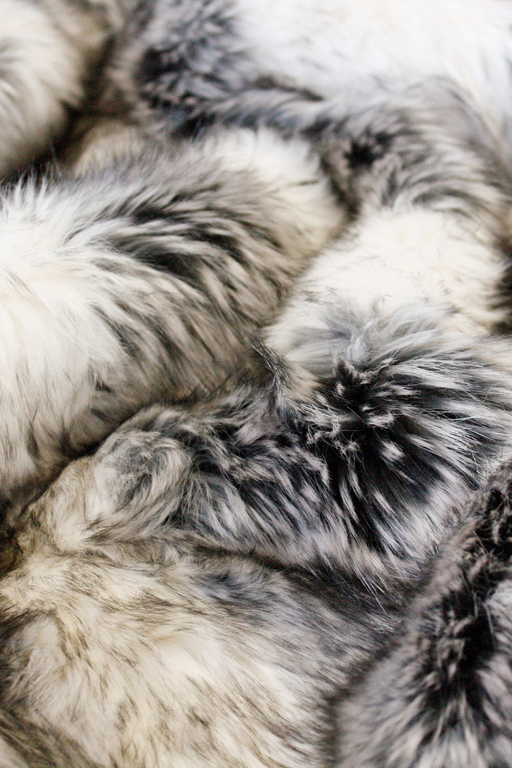 Imitation Faux Fur Throw in Mountain Wolf