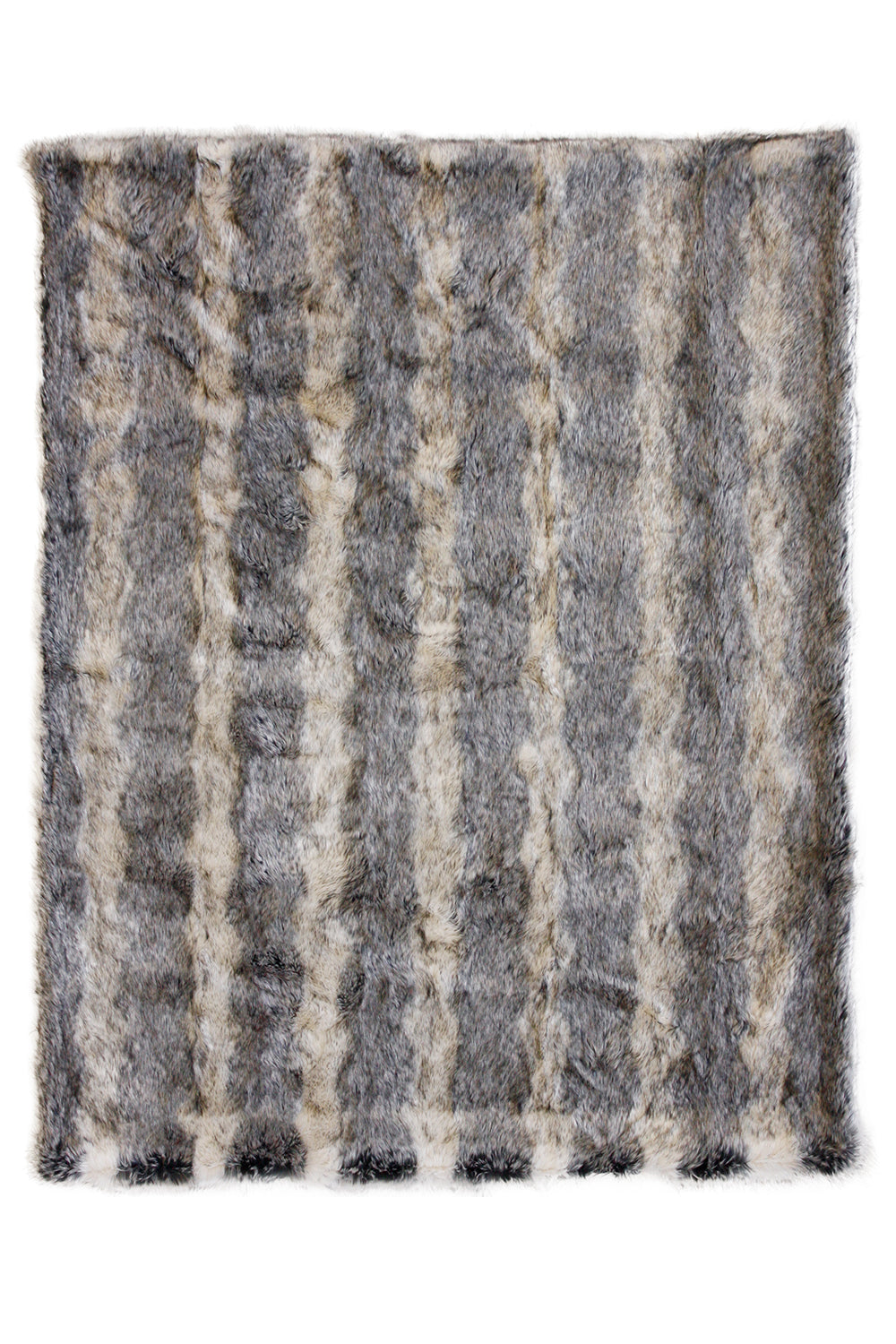 Imitation Faux Fur Throw in Mountain Wolf