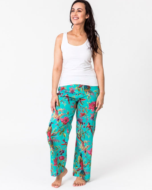 Paradise aqua green lounge pants pyamas with 2 pockets