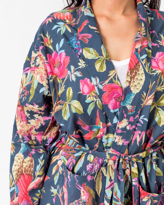Paradise bluestone kimono robe