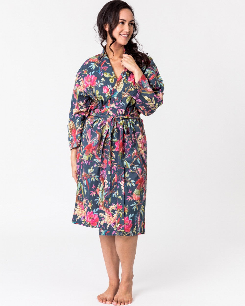Paradise bluestone kimono robe