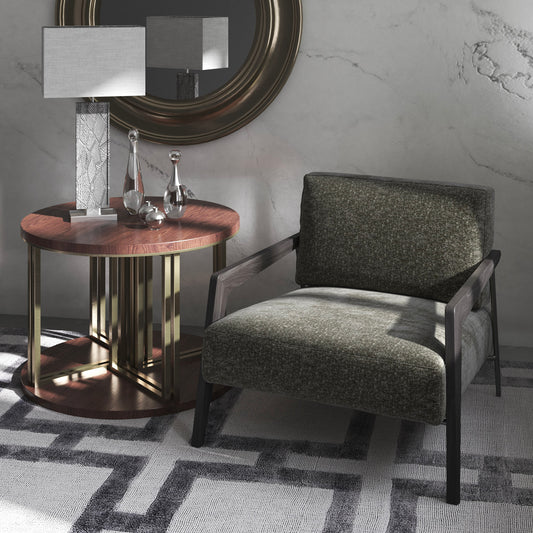 Mimosa fabric in zinc