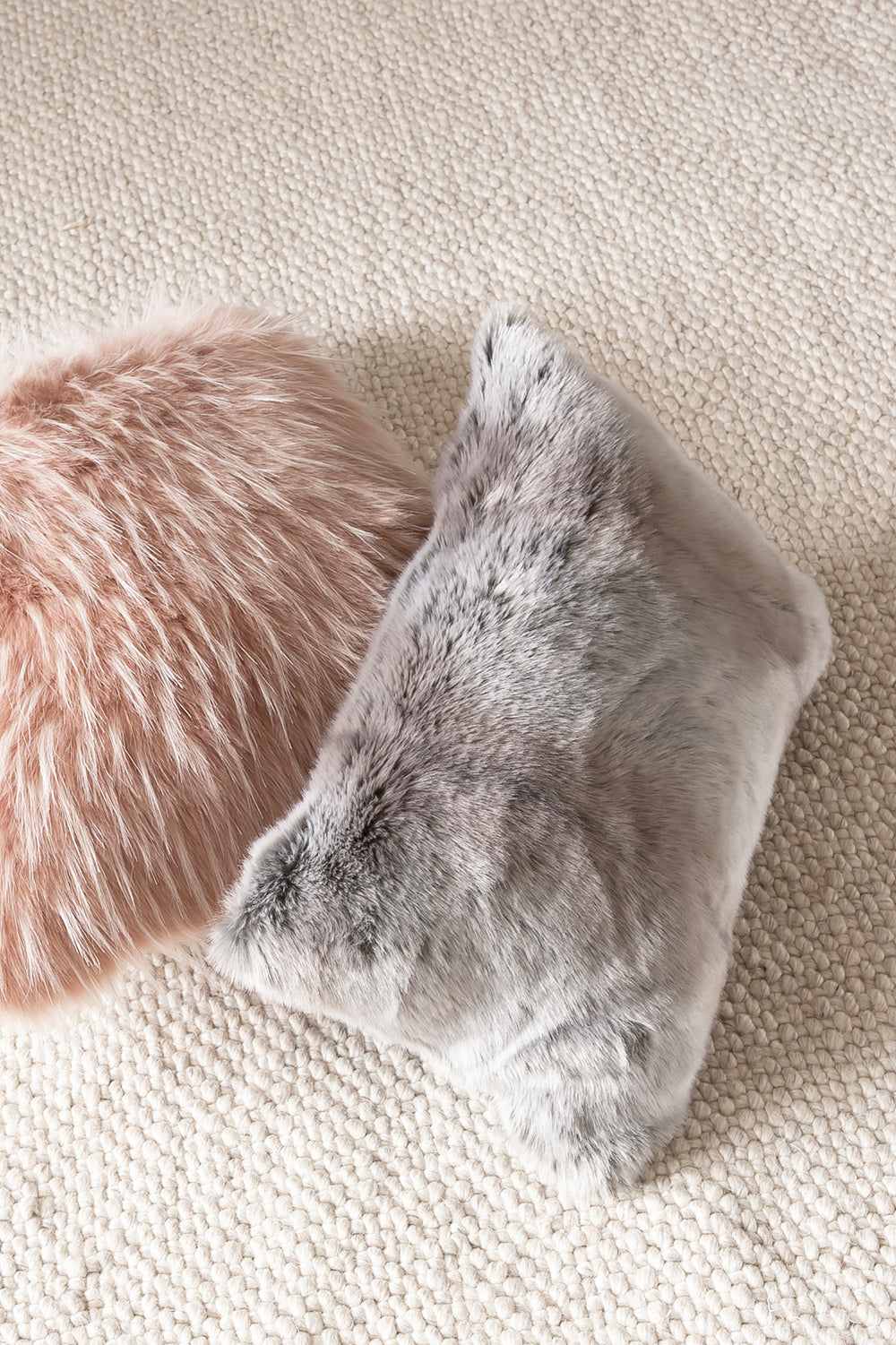 Luxury Imitation Fur Cushion - Silver Marten