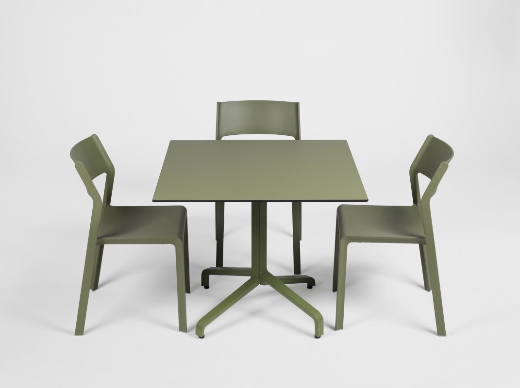 Trill bistro chair in olive green table setting