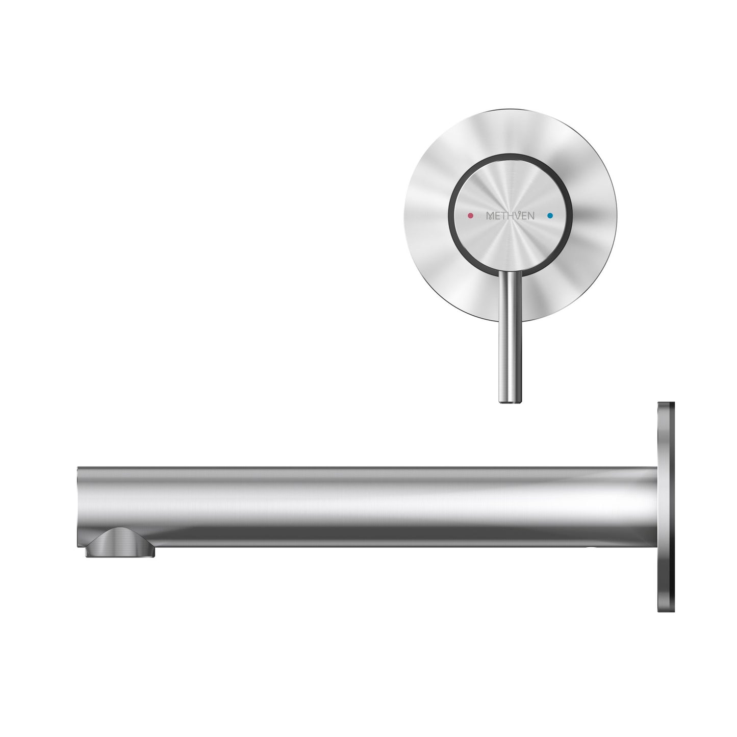 Methven Turoa Wall mounted mixer with spout, Stainless Steel TUWBSS