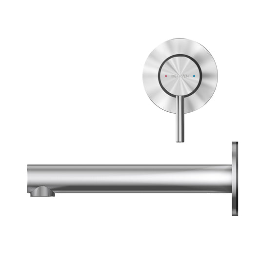 Methven Turoa Wall mounted mixer with spout, Stainless Steel TUWBSS