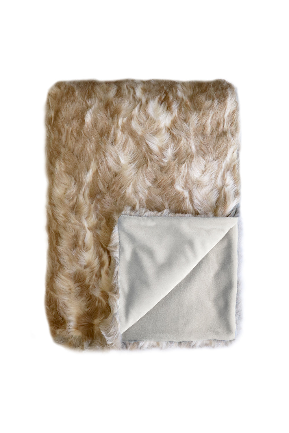 Luxury Imitation Faux Fur throw in Vintage Squirrel Fawn by Furtex Heirloom