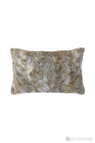 Luxury imitation faux fur throw in Vintage Squirrel Grey, brown and cream
