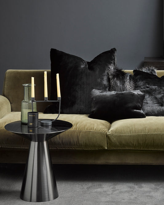 Black Panther imitation faux fur cushion from heirloom