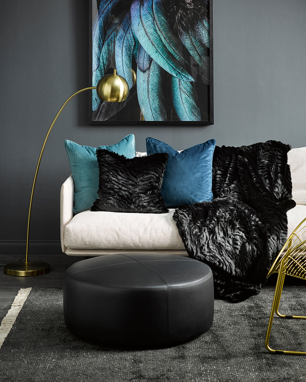 Luxury Imitation Fur Throw - Black Tiger