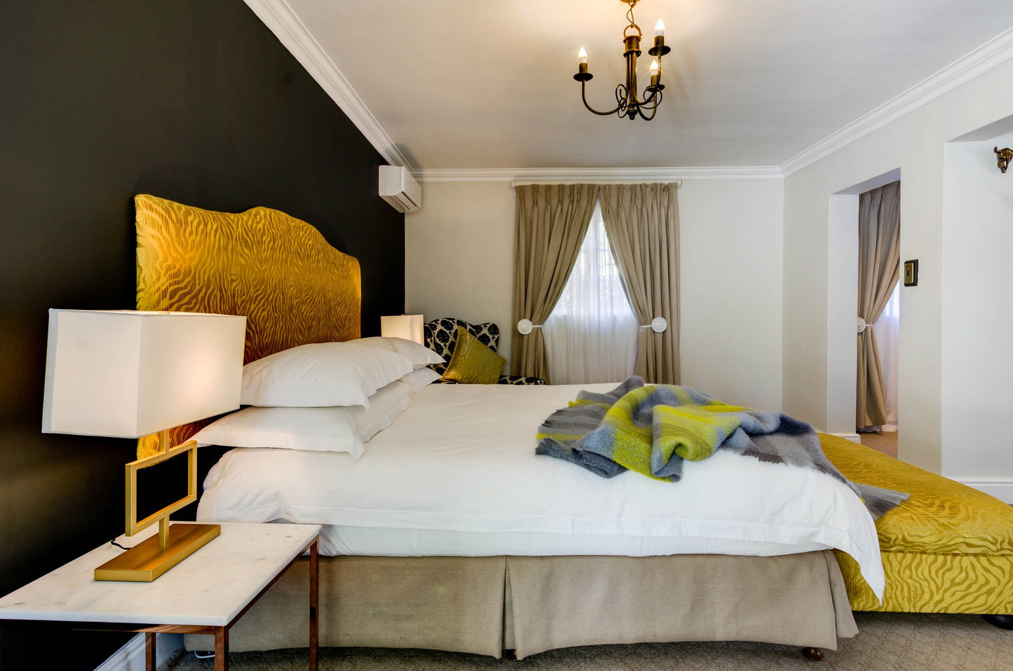 Luxury pure mohair throw in yellow and grey check. Mohair NZ available at My Sanctuary