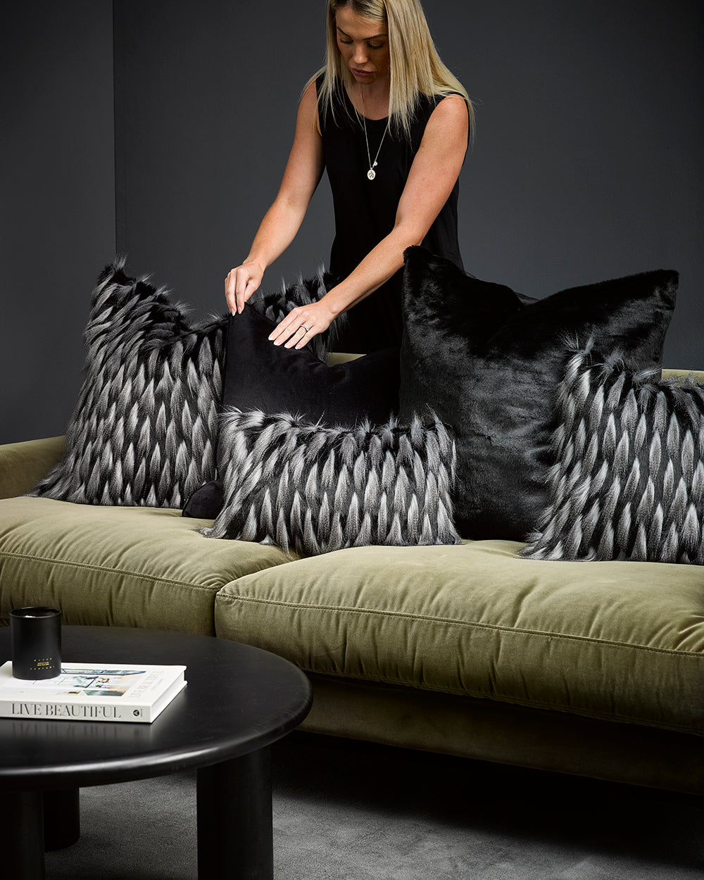 Luxury Imitation Fur Throw - Guinea Fowl
