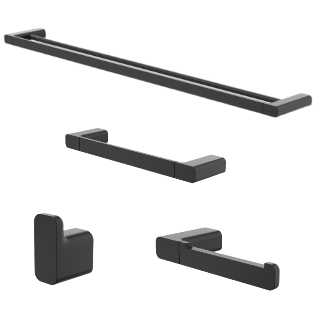 Caroma Luna Towel Rail Accessories Bundle Black My Sanctuary NZ