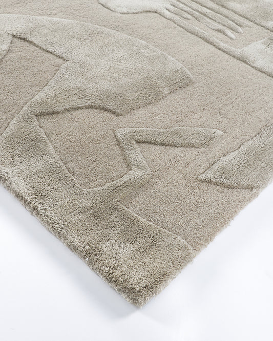Paolo rug - pale cream with abstract high pile pattern