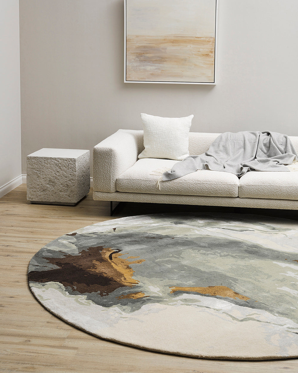 Uluru sandstone round rug