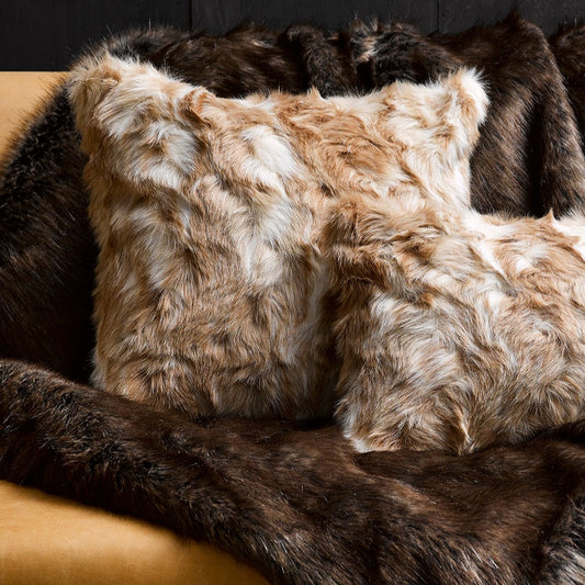 Luxury Imitation Fur Cushion - Vintage Squirrel Fawn