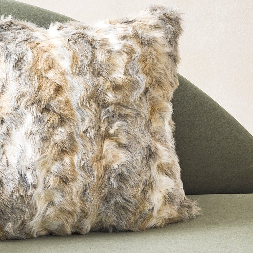 Luxury Imitation Fur Cushion - Vintage Squirrel Grey