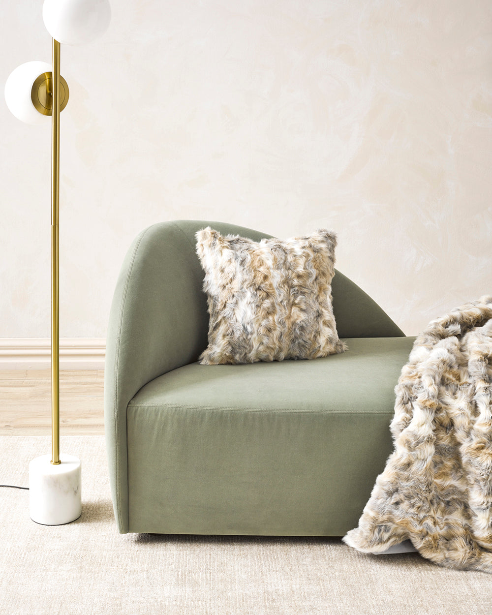 Luxury Imitation Fur Cushion - Vintage Squirrel Grey