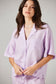 Cleo Linen Pyjama Shirt - Lilac