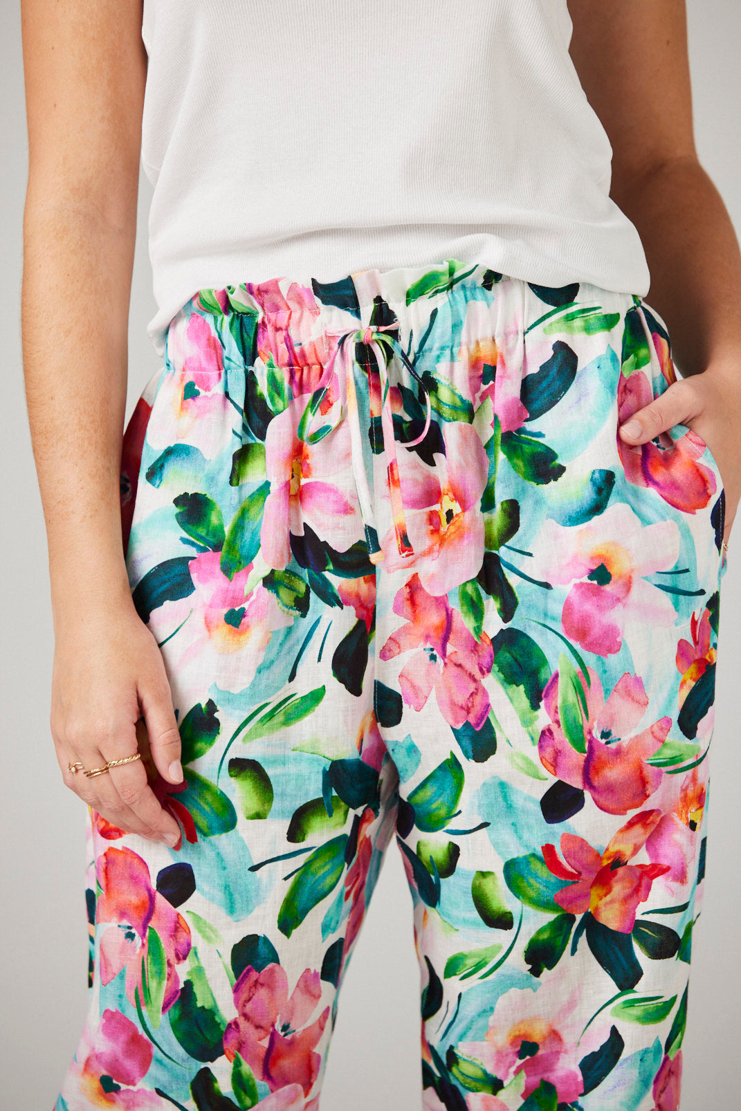 Cleo Linen Pyjama Shirt - Petal Bloom