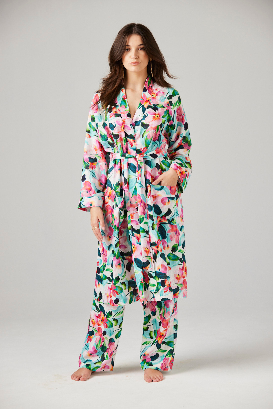 Zena Linen Pyjama Shorts - Petal Bloom
