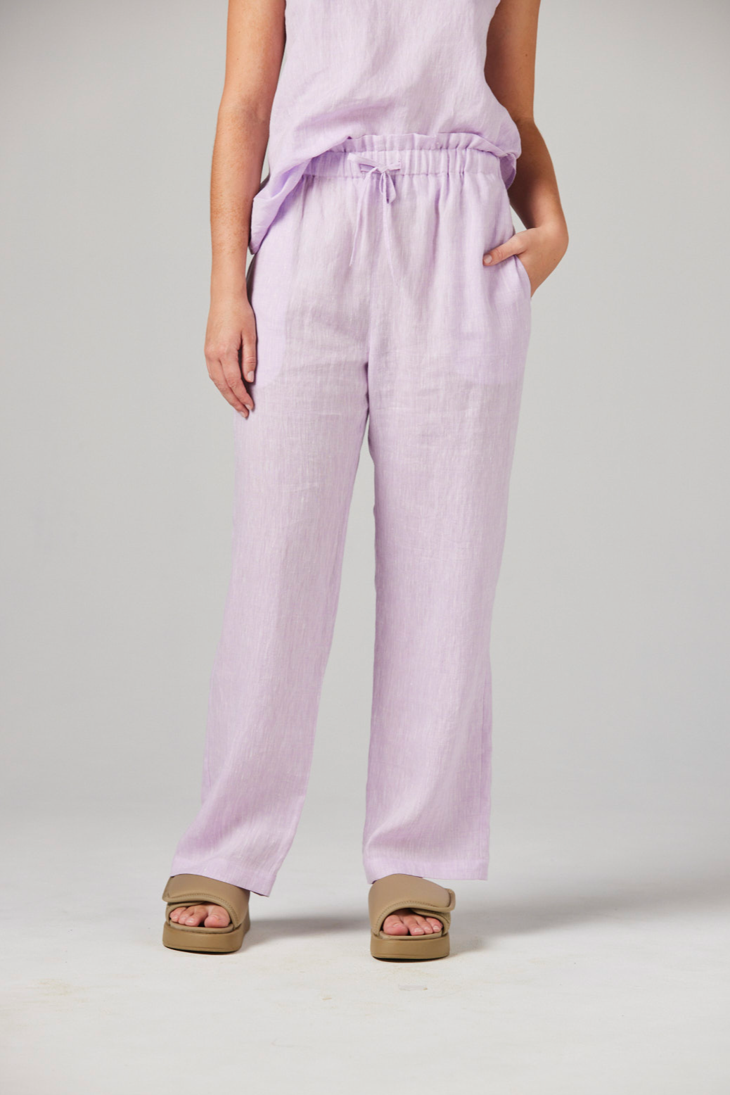 Cleo Linen Pyjama Shirt - Lilac