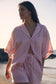 Cleo Linen Pyjama Shirt - Sunset Stripe