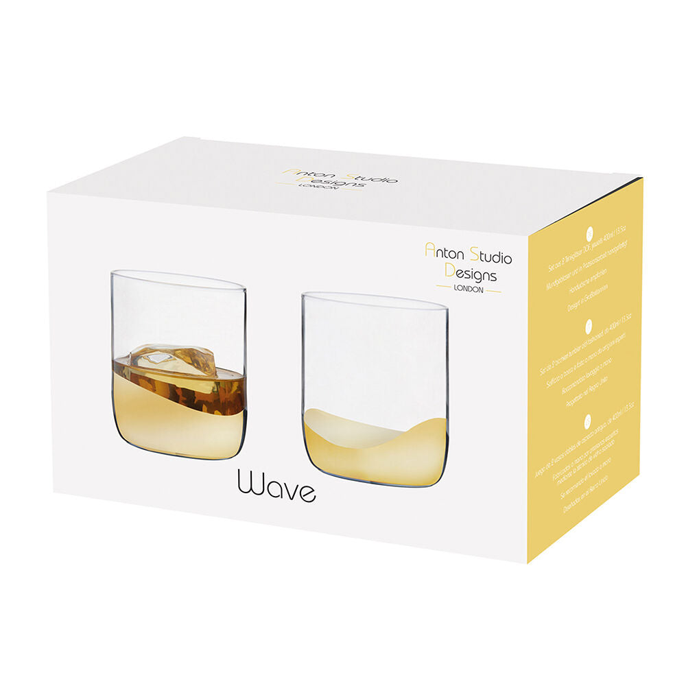  'Wave' glass packaging on a white background