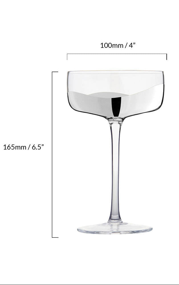 ASD Wave Silver Champagne Saucer (set of 2)