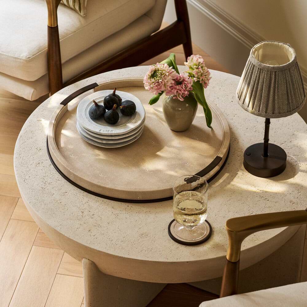 Round Shagreen Tray - Addison Ross