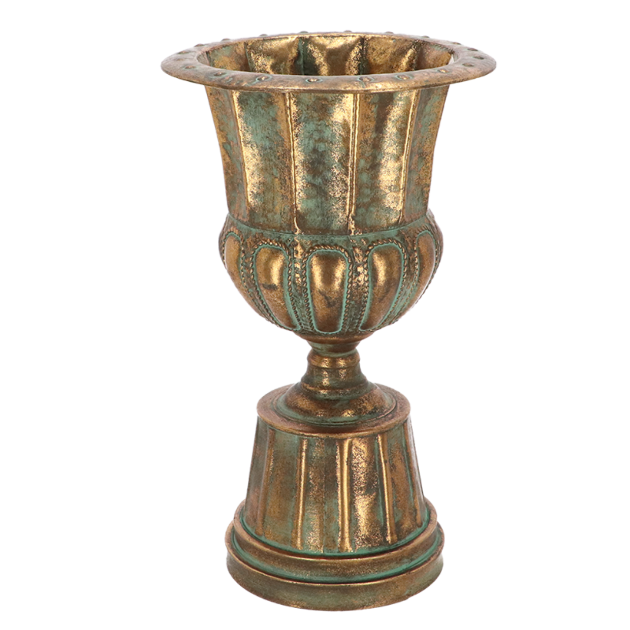 Aged Metal French Urn
