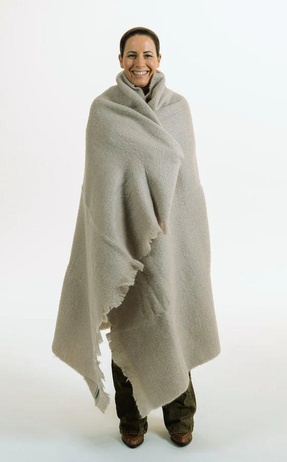Luxury Mohair Throw - Almond