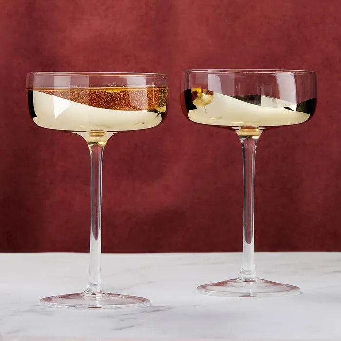 ASD Wave Gold Champagne Saucer (set of 2)