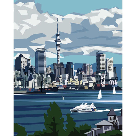 Auckland City art print by Ira Mitchell
