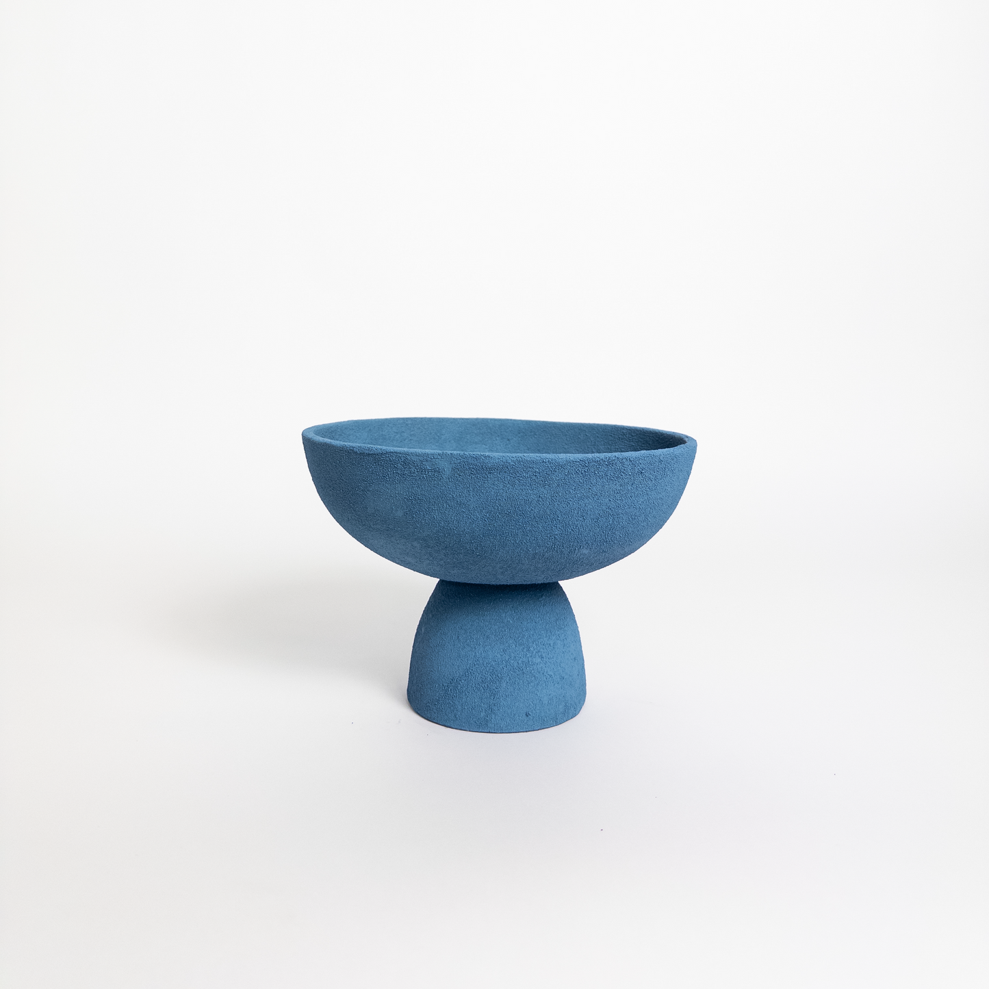 Denim blue pedestal bowl