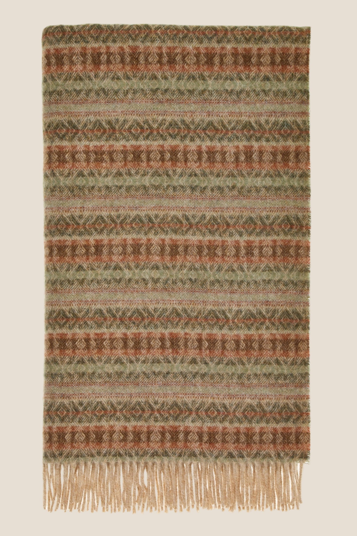 Ayr Red and Olive New Zealand Wool Throw