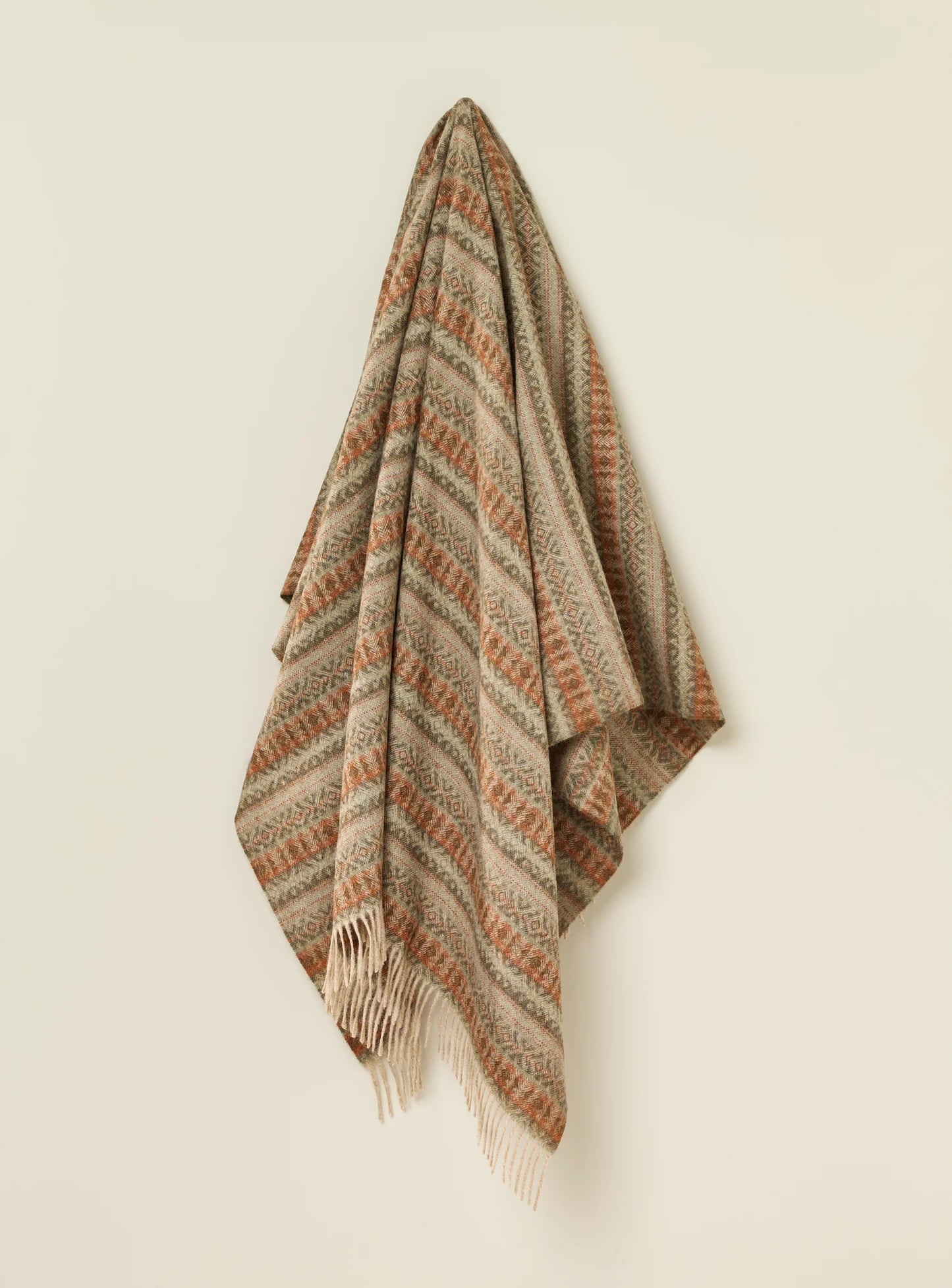 Ayr Red and Olive New Zealand Wool Throw