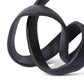 Black sculpture on a white background