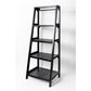 Black ladder shelf on a white background