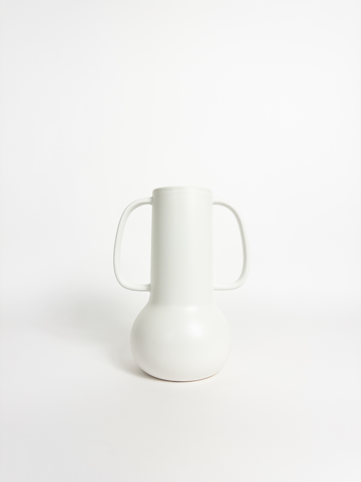 White long vase with large handles