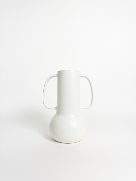 White long vase with large handles