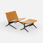 Modern chair with ottoman on a white background